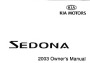 2003 Kia Sedona Owners Manual page 1
